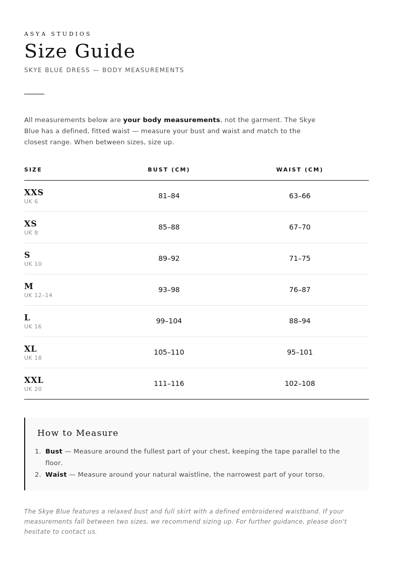 Size Guide