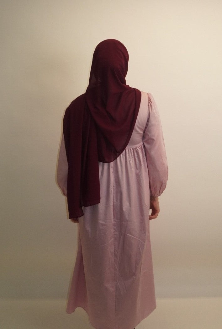 Blossom Cotton Long Sleeve Midaxi Dress - Pink